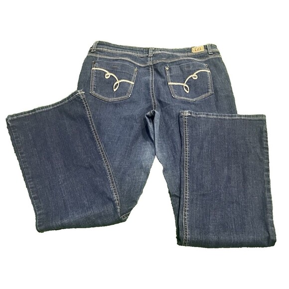 LEI Sophia Hiphugger Jeans Size 15 Flare Dark  Y2K Boho Grunge - Picture 5 of 13